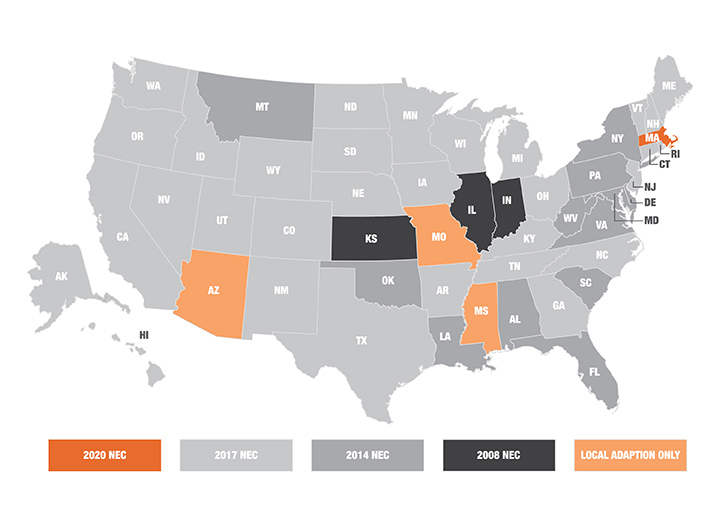 2020 NEC changes map