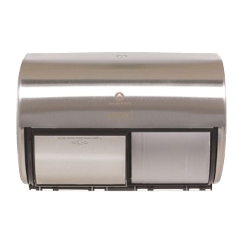 Compact Stainless Side-By-Side Double Roll Toilet Paper Dispenser